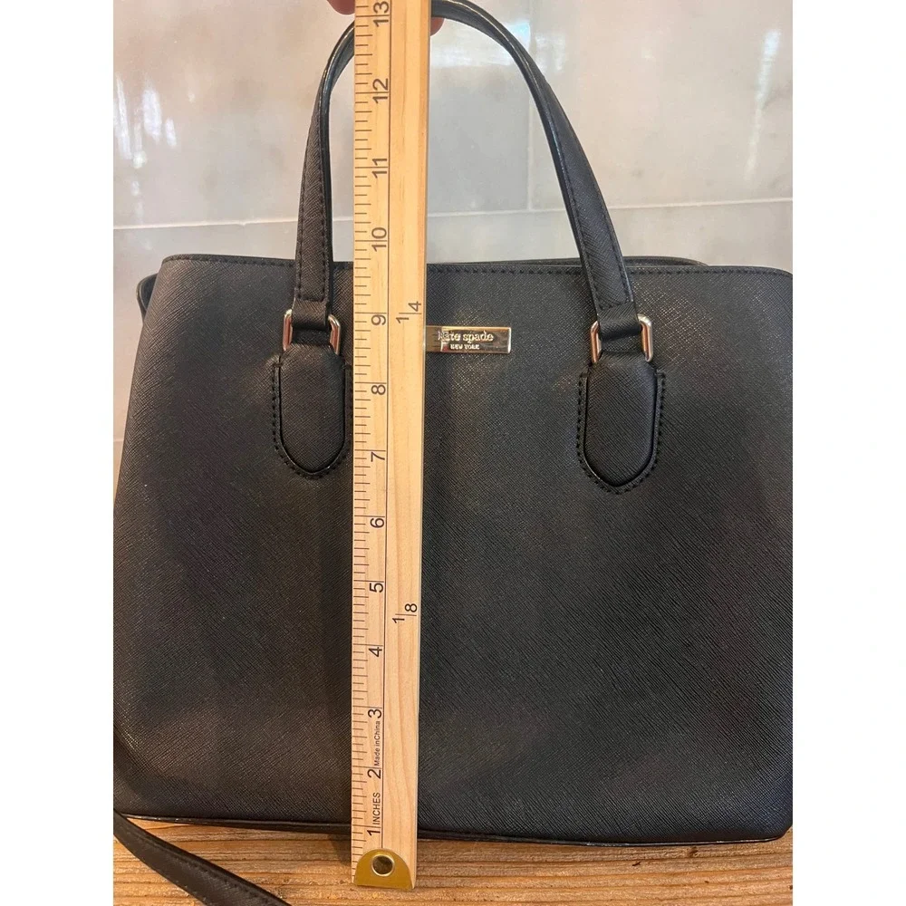Kate Spade New York Laurel Way Evangelie Black Satchel Crossbody Bag Saffiano‎
